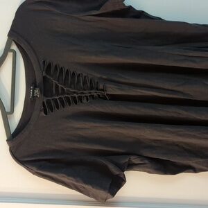Torrid ripped vneck Grey tshirt